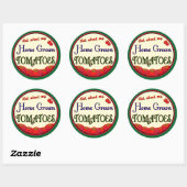 Rond Sticker Slogan Retro Gardener pour tomates faites (Feuille)