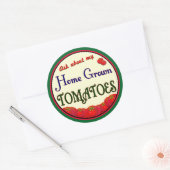 Rond Sticker Slogan Retro Gardener pour tomates faites (Enveloppe)