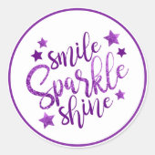 Rond Sticker Smile Shine Purple (Devant)