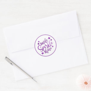 Rond Sticker Smile Shine Purple