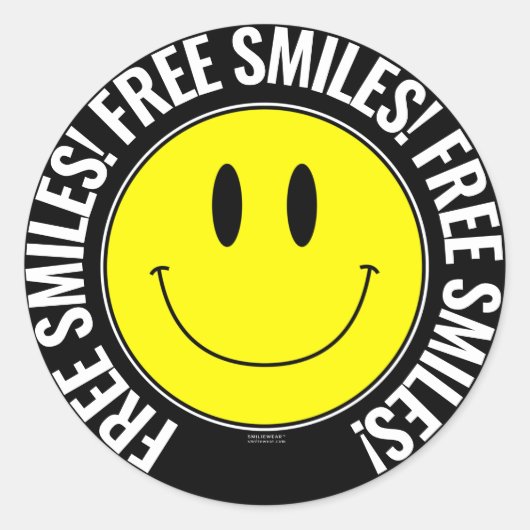 Rond Sticker Smilie Smiles gratuit (Devant)