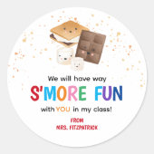 Rond Sticker Smores Premier Jour De L'École (Devant)