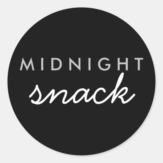 Rond Sticker Snack de minuit Black Silver (Devant)