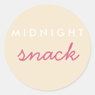 Rond Sticker Snack de minuit Champagne Blush