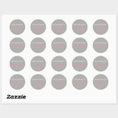 Rond Sticker Snack de minuit gris rose (Feuille)