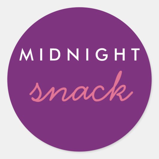 Rond Sticker Snack de minuit rose violet (Devant)