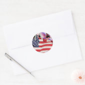 Rond Sticker Snowboard American Flag (Enveloppe)