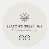 Rond Sticker Snowflake pour cadeau de vacances d'entrep (Devant)