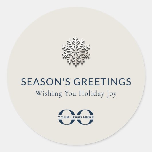 Rond Sticker Snowflake pour cadeau de vacances d'entrep (Devant)