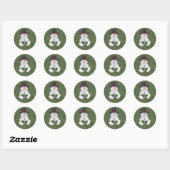Rond Sticker Snowman assis (Feuille)