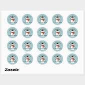Rond Sticker Snowman de Noël joyeux (Feuille)