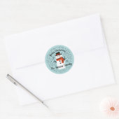 Rond Sticker Snowman de Noël joyeux (Enveloppe)