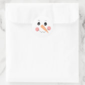 Rond Sticker Snowman Face Classic Round (Sac)