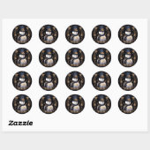 Rond Sticker Snowman Gold Flowers (Feuille)