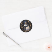 Rond Sticker Snowman Gold Flowers (Enveloppe)