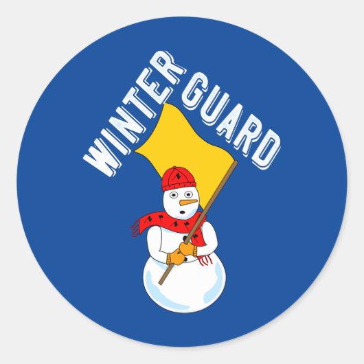 Rond Sticker Snowman Winter Guard Classic Round (Devant)