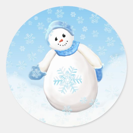 Rond Sticker Snowman Wonderland (Devant)