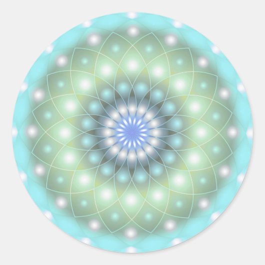 Rond Sticker Soft Turquoise Mandala (Devant)