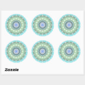 Rond Sticker Soft Turquoise Mandala (Feuille)