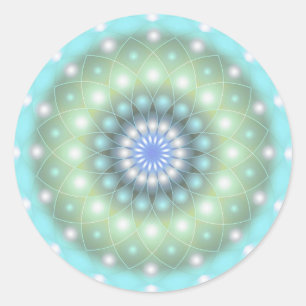 Rond Sticker Soft Turquoise Mandala