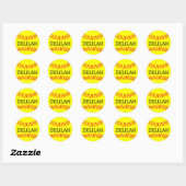 Rond Sticker Softball avec personnalisation de nom (Feuille)