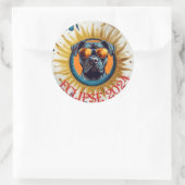 Rond Sticker solaire Pitbull noir Eclipse 2024 (Sac)