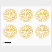 Rond Sticker Soleil Et Rayons (Feuille)