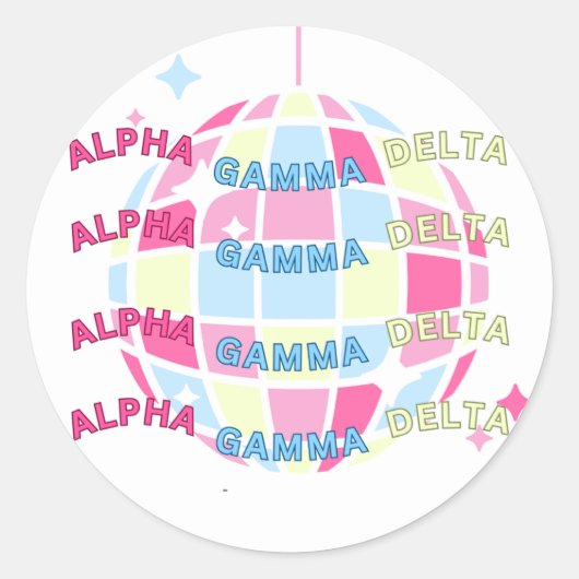 Rond Sticker Sorority Disco Pastel AGD (Devant)