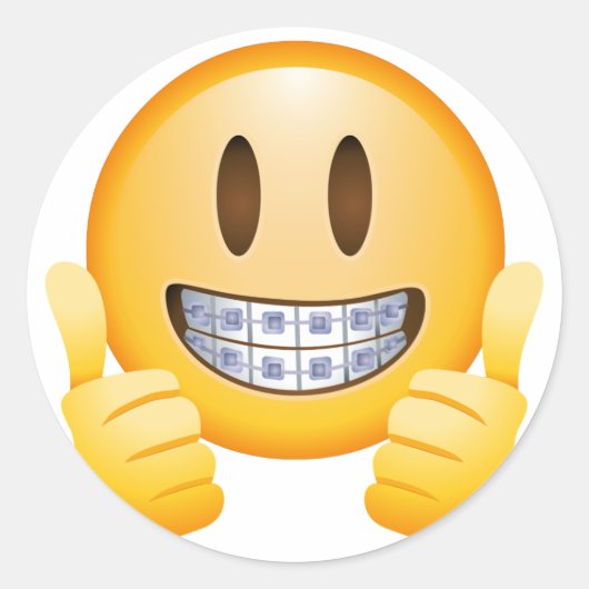Rond Sticker souriant Emoji (Devant)