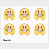 Rond Sticker souriant Emoji (Feuille)