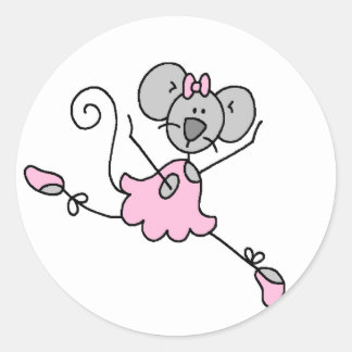Rond Sticker Souris Ballerina One
