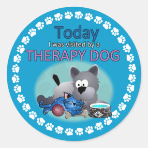 Rond Sticker Souvenir Chien Thérapie