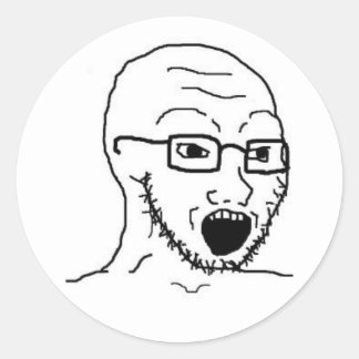 Rond sticker Soyjak wojak