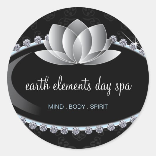 Rond Sticker Spa de jour et fleur Lotus Classy (Devant)