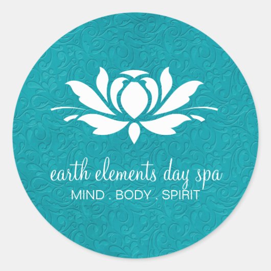 Rond Sticker Spa de jour et fleur Lotus Classy (Devant)