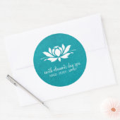 Rond Sticker Spa de jour et fleur Lotus Classy (Enveloppe)
