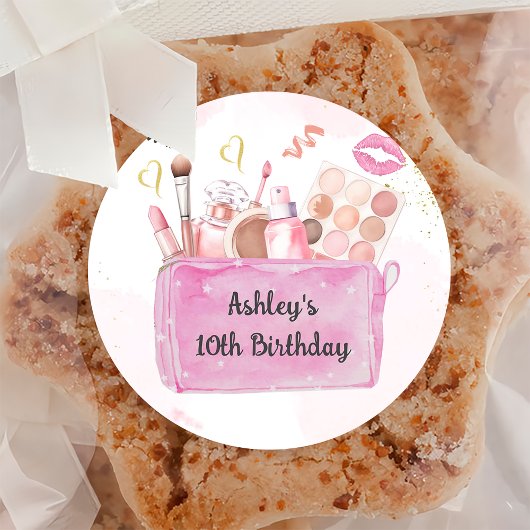 Rond Sticker spa Party de maquillage fille Anniversaire