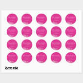 Rond Sticker Spa Salon Rose & Blanc Suede (Feuille)