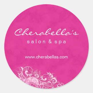 Rond Sticker Spa Salon Rose & Blanc Suede