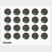 Rond Sticker Spa Salon Turquoise Bleu Vert Brown (Feuille)