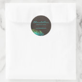 Rond Sticker Spa Salon Turquoise Bleu Vert Brown (Sac)
