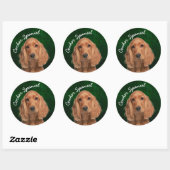Rond Sticker Spaniel Cocker (Feuille)