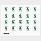 Rond Sticker Spartan Mascot de crosse (Feuille)