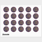 Rond Sticker spécial Mandala Art (Feuille)