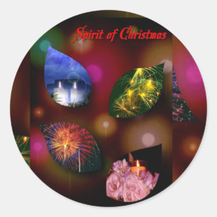 Rond Sticker Spirit of Christmas