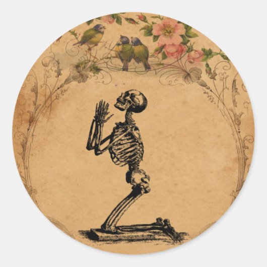 Rond Sticker Squelette Kneeling (Devant)