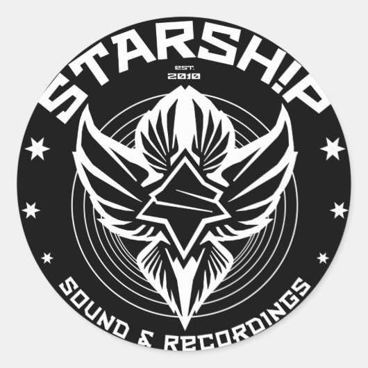 Rond Sticker STARSHIP Sound & Recordings (Blk Bkgd) (Devant)