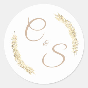 Rond Sticker stationnaire Monogrammé pour mariage d'hiv