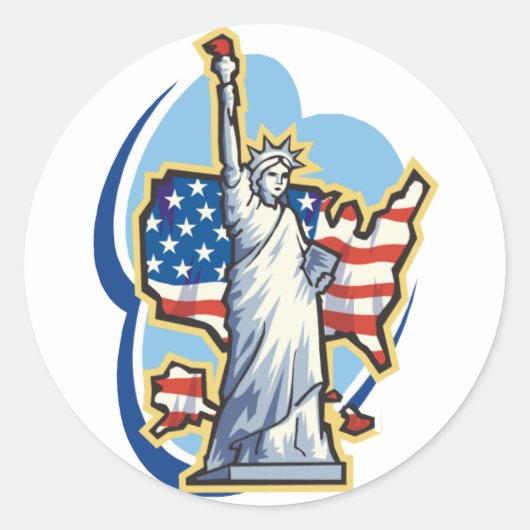 Rond Sticker Statue De La Liberté (Devant)