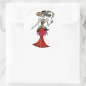 Rond sticker Steampunk Catrina, Dia de los Muertos (Sac)